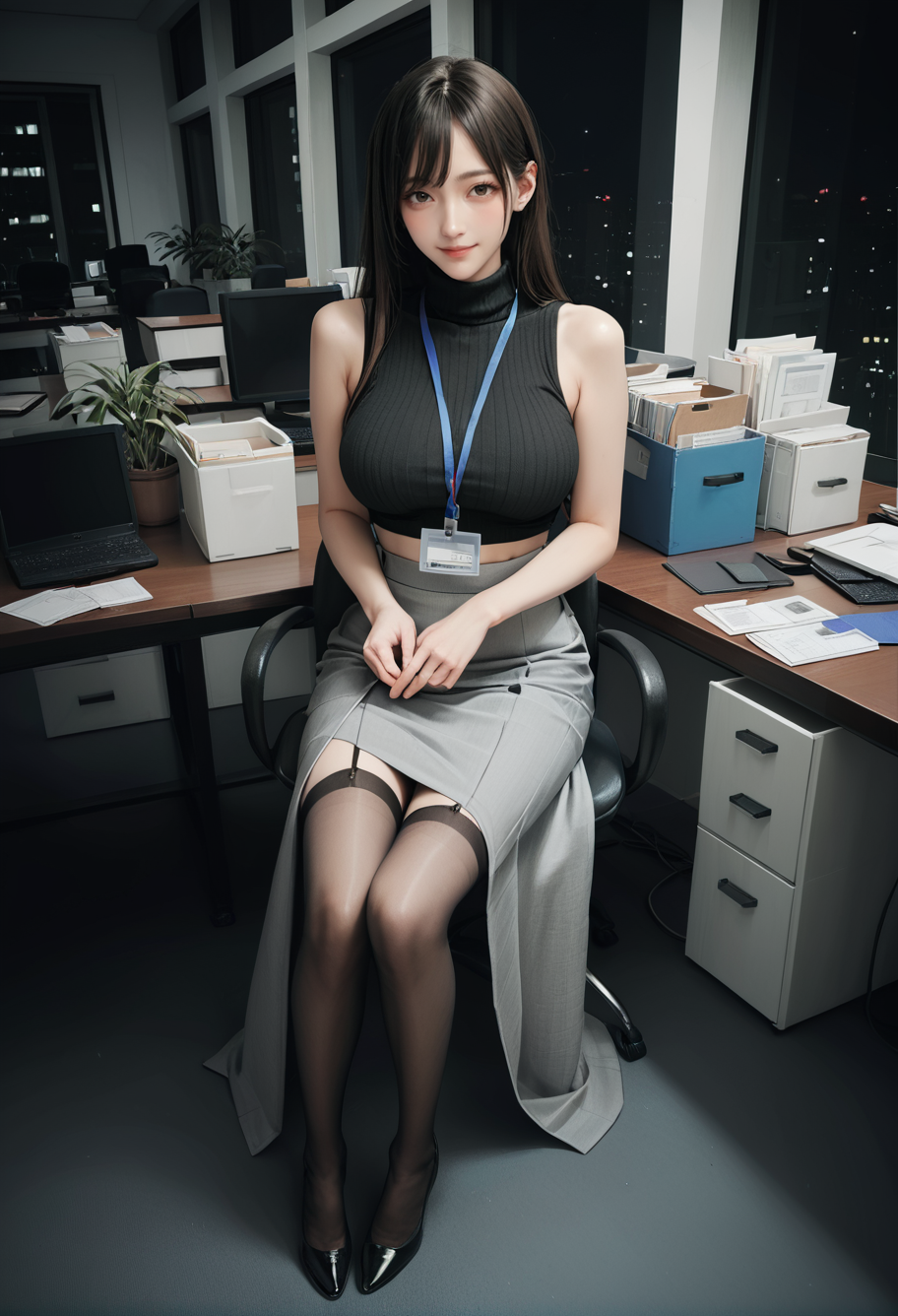 32730-3800037666-,ruanyi0922,indoors,office,night,_sitting,full body,_,ruanyi0897,black thighhighs,garter straps,turtleneck,id card,lanyard,grey.png